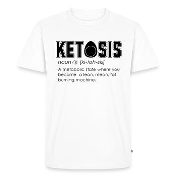Cétose A État métabolique Régime cétogène Keto Life - T-shirt Premium bio Homme - blanc - Devant - Nico (187cm)
