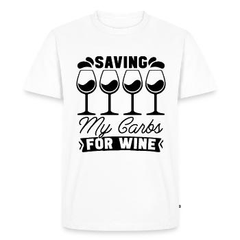 Saving My Carbs Healthy Lifestyle Low Carb Lover - Men's Premium Organic T-Shirt - white - Front - Nico (187cm)