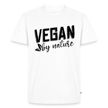 Vegan By Nature aime les amateurs de régime végétalien à base de plantes - T-shirt Premium bio Homme - blanc - Devant - Nico (187cm)