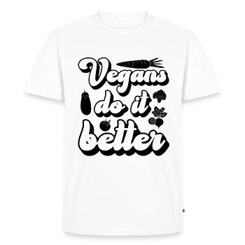 Les végétaliens le font à base de plantes Amateur de régime végétalien sans viande - T-shirt Premium bio Homme - blanc - Devant - Nico (187cm)