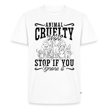 Animal Cruelty Won't Foster Parent Animal Worker - Men's Premium Organic T-Shirt - white - Front - Nico (187cm)