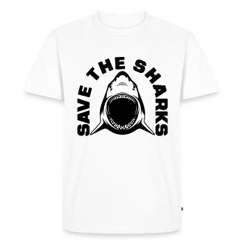 Conservation de la réserve naturelle Save The Sharks - T-shirt Premium bio Homme - blanc - Devant - Nico (187cm)