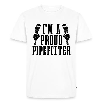 Je suis un fier tuyauteur Pipe Laborer Pipefitters - T-shirt Premium bio Homme - blanc - Devant - Nico (187cm)
