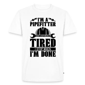 Je suis tuyauteur Je ne fais pas de tuyauteur de construction - T-shirt Premium bio Homme - blanc - Devant - Nico (187cm)