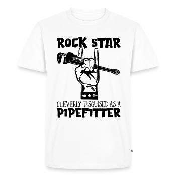 Tuyauteur Rock Star Cleverly Laborer Tuyauteurs - T-shirt Premium bio Homme - blanc - Devant - Nico (187cm)