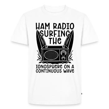 Amateur Radio Surfing L’opérateur d’antenne de l’ionosphère - T-shirt Premium bio Homme - blanc - Devant - Nico (187cm)