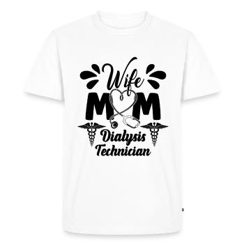 Épouse Maman Technicienne en dialyse Technicien en dialyse médicale - T-shirt Premium bio Homme - blanc - Devant - Nico (187cm)
