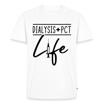 Dialyse + PCT Life Infirmière en néphrologie Technicien en dialyse - T-shirt Premium bio Homme - blanc - Devant - Nico (187cm)