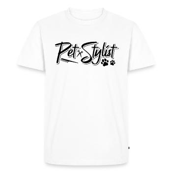 Styliste d’animaux de compagnie Toiletteur d’animaux Salon d’animaux Toiletteur de fourrure - T-shirt Premium bio Homme - blanc - Devant - Nico (187cm)