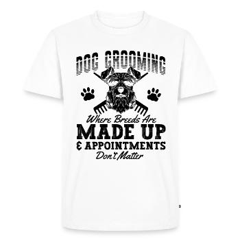 Toilettage pour chien Où toiletteur pour animaux de compagnie Salon pour animaux toiletteur - T-shirt Premium bio Homme - blanc - Devant - Nico (187cm)