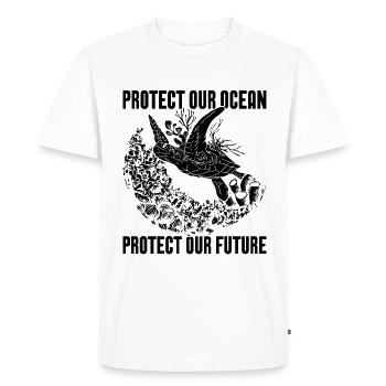 Protégeons notre océan Biologiste marin sous-marin - T-shirt Premium bio Homme - blanc - Devant - Nico (187cm)