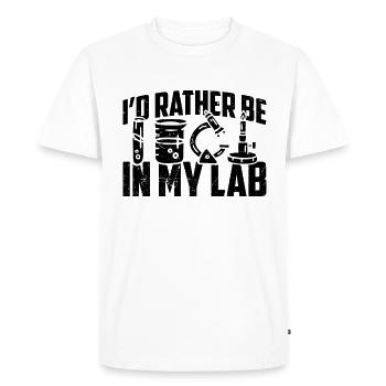 Je préférerais être scientifique de laboratoire, technicien de laboratoire - T-shirt Premium bio Homme - blanc - Devant - Nico (187cm)