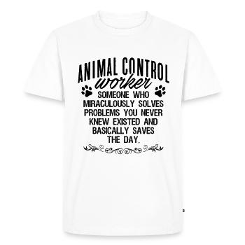 Animal Control Worker Dog Catcher Animal Officer - Men's Premium Organic T-Shirt - white - Front - Nico (187cm)