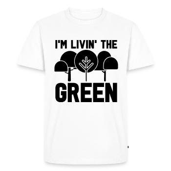 Je suis Livin' The Green Environment Climate Activist - T-shirt Premium bio Homme - blanc - Devant - Nico (187cm)