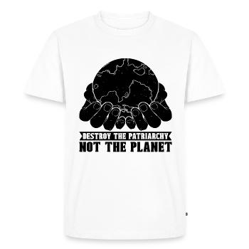 Détruire le patriarcat Sensibilisation Activiste pour le climat - T-shirt Premium bio Homme - blanc - Devant - Nico (187cm)