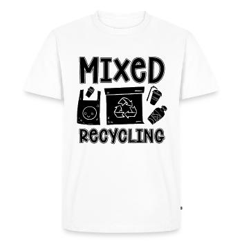 Recyclage mixte Recycleur de conservation respectueux de l’environnement - T-shirt Premium bio Homme - blanc - Devant - Nico (187cm)