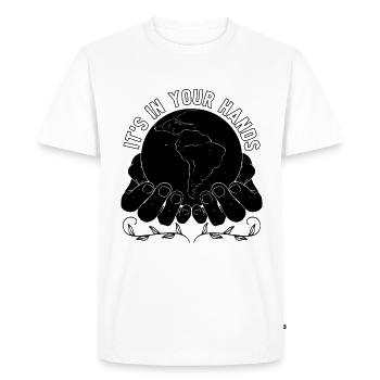 C’est entre vos mains Science Défenseur du réchauffement climatique - T-shirt Premium bio Homme - blanc - Devant - Nico (187cm)