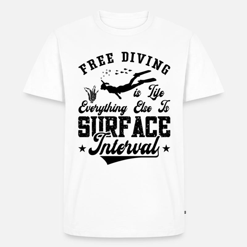 Apnoe Freitaucher Freitauchen Meer Geschenkidee - Männer Premium Bio T-Shirt - Weiß