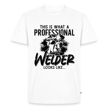 Le soudeur ressemble à une carrière de soudeur Fer soudé métal - T-shirt Premium bio Homme - blanc - Devant - Nico (187cm)