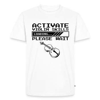 Activer les compétences de violon Violoniste - T-shirt Premium bio Homme - blanc - Devant - Nico (187cm)