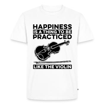 Happiness Is A Thing To Violin Musical Violinist - Men's Premium Organic T-Shirt - white - Front - Nico (187cm)