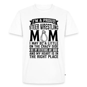 I'm A Proud Steer Team Roping Rodeo Steer Wrestler - Men's Premium Organic T-Shirt - white - Front - Nico (187cm)