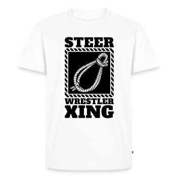 Steer Wrestler Xing Loves Wrestling Steer Wrestler - Men's Premium Organic T-Shirt - white - Front - Nico (187cm)