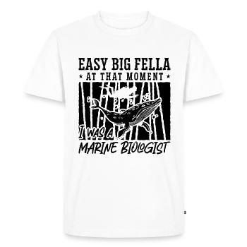 Easy Big Fella Underwater Science Marine Biologist - Men's Premium Organic T-Shirt - white - Front - Nico (187cm)