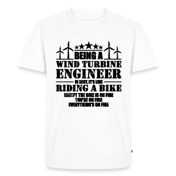 Being A Wind Turbine Renewable Turbine Technician - Men's Premium Organic T-Shirt - white - Front - Nico (187cm)