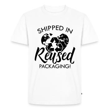 Expédié dans le recyclage réutilisé Recycleur écologique - T-shirt Premium bio Homme - blanc - Devant - Nico (187cm)