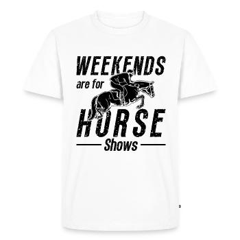 Weekends Are For Show Jumping Horses Show Jumper - Men's Premium Organic T-Shirt - white - Front - Nico (187cm)