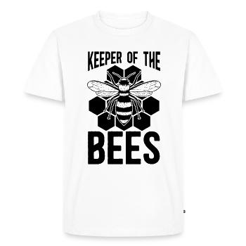 Keeper Of The Bees Beekeeping Honeybee Beekeeper - Men's Premium Organic T-Shirt - white - Front - Nico (187cm)
