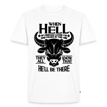 Quand l’enfer se déchaîne et le torero Bull Rider - T-shirt Premium bio Homme - blanc - Devant - Nico (187cm)