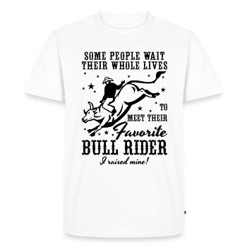 Certaines personnes attendent leur rodéo cowboy bull rider - T-shirt Premium bio Homme - blanc - Devant - Nico (187cm)