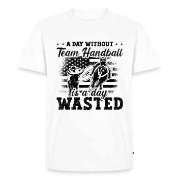 A Day Without Team Handball Horses Steer Wrestler - Men's Premium Organic T-Shirt - white - Front - Nico (187cm)