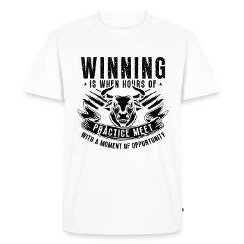 Winning Is When Hours Calf Roping Steer Wrestler - Men's Premium Organic T-Shirt - white - Front - Nico (187cm)