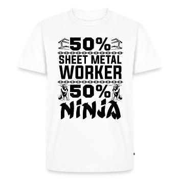 50% Sheet Metal Worker Welder Sheet Metal Workers - Men's Premium Organic T-Shirt - white - Front - Nico (187cm)