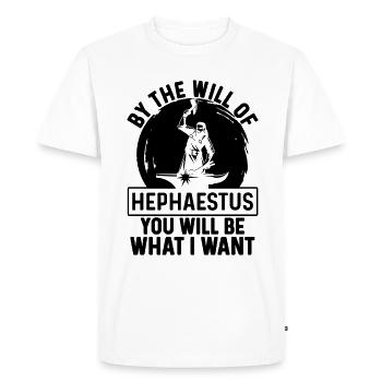 Par la volonté d’Héphaïstos forgerons ferronniers - T-shirt Premium bio Homme - blanc - Devant - Nico (187cm)