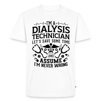 Dialyse Profession Dialyse Technicien en néphrologie Docteur - T-shirt Premium bio Homme - blanc - Devant - Nico (187cm)