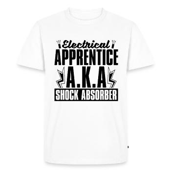 Apprenti électricien A.K.A Ingénieur en électronique - T-shirt Premium bio Homme - blanc - Devant - Nico (187cm)