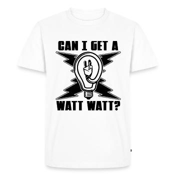 Puis-je obtenir un technicien de monteurs de lignes électriques Watt Watt - T-shirt Premium bio Homme - blanc - Devant - Nico (187cm)