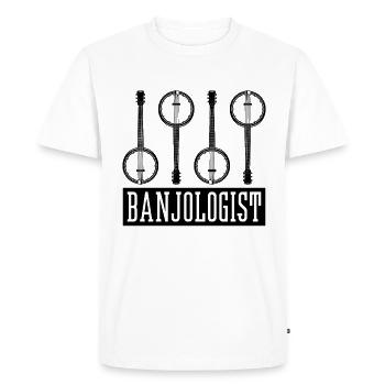 Banjologue Banjo Instrument de Musique Banjo Joueur de Banjo - T-shirt Premium bio Homme - blanc - Devant - Nico (187cm)