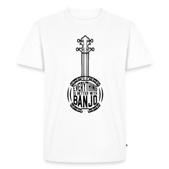 Tout est meilleur Banjo Musique Folklorique Banjo Lecteur de Banjo - T-shirt Premium bio Homme - blanc - Devant - Nico (187cm)