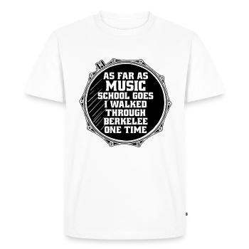 En ce qui concerne l’école de musique Tambour de fanfare - T-shirt Premium bio Homme - blanc - Devant - Nico (187cm)
