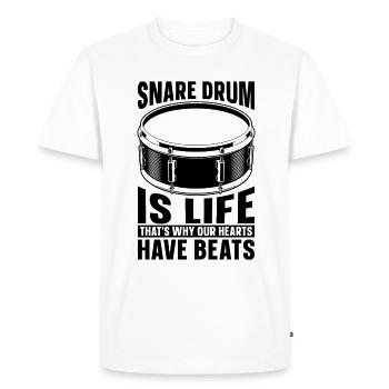 Snare Drum Is Life That's Why Percussion Drummer - Men's Premium Organic T-Shirt - white - Front - Nico (187cm)