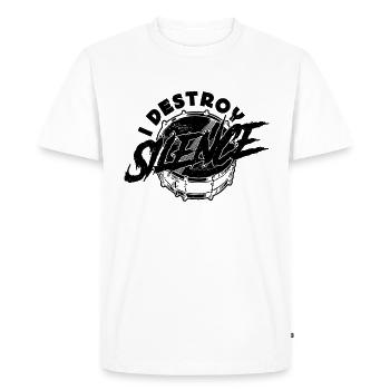 I Destroy SilenceSnare Drum Marching Band Drummer - Men's Premium Organic T-Shirt - white - Front - Nico (187cm)