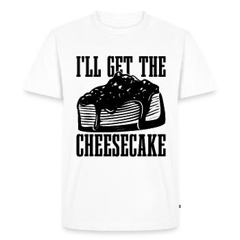 I'll Get The Cheesecake Desserts Cheesecake Lover - Men's Premium Organic T-Shirt - white - Front - Nico (187cm)