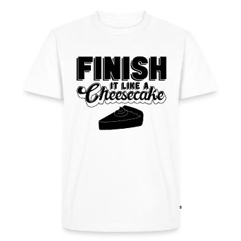 Finish It Like A Baker Desserts Cheesecake Lover - Men's Premium Organic T-Shirt - white - Front - Nico (187cm)