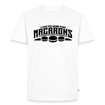 Je t’aime plus que les macarons Amoureux de la cuisson des macarons - T-shirt Premium bio Homme - blanc - Devant - Nico (187cm)