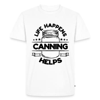 Life Happens Canning aide Homesteader Jar Canner - T-shirt Premium bio Homme - blanc - Devant - Nico (187cm)